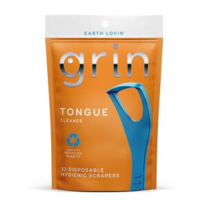 GRIN Tongue Cleaner, 32 Count, Disposable Tongue Cleaner, Hy...