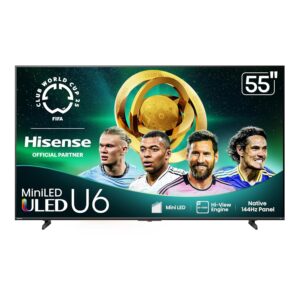 Hisense 55" Class U6 Series Mini-LED 4K UHD Smart Fire TV (5...