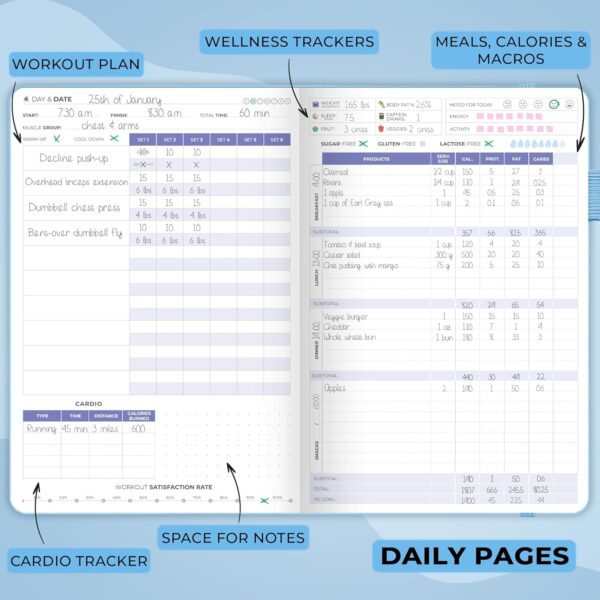 Clever Fox Fitness & Food Journal – Nutrition & Workout Plan...