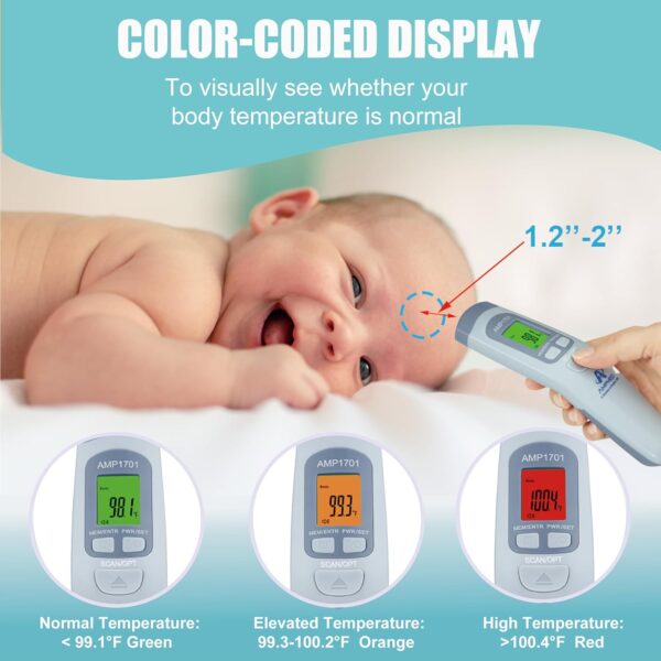 Amplim Medical Grade Forehead Thermometer for Adults, Kids, ...