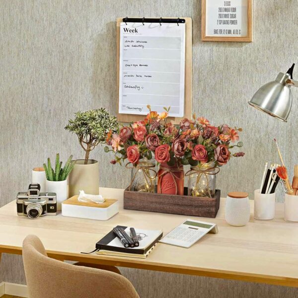 3 Pcs Mason Jar Centerpiece Table Decorations for Dining Tab...