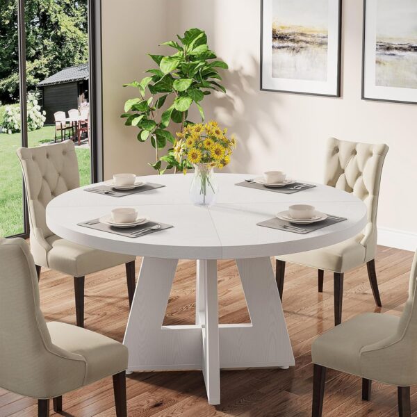 Tribesigns Round Dining Table Wood Kitchen Table for Dining ...