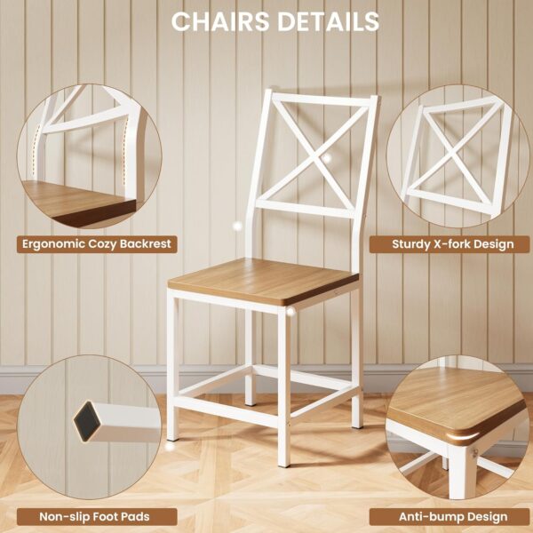 IRONCK Dining Table Set for 4, Round Kitchen Table and 4 Sto...