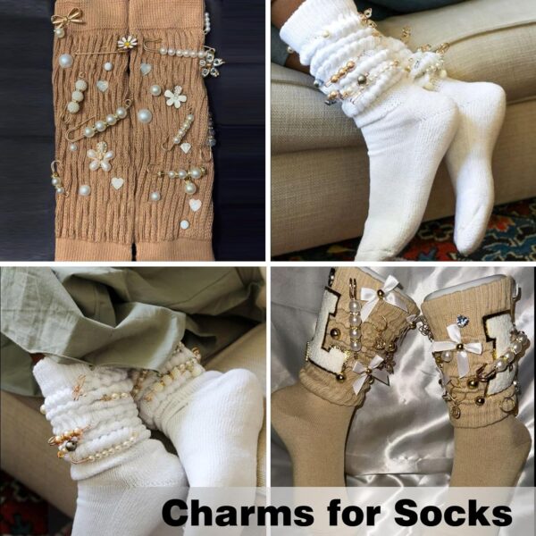 zgiraloca Charms for Socks Shoes,60pcs Bling Brooches and Sa...