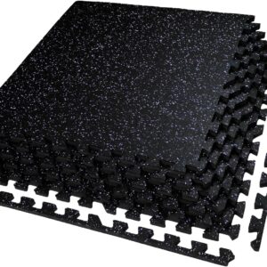 0.56in Thick 24 Sq Ft Exercise Equipment Mats, 6 Tiles Upgra...