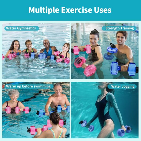 Water Weights for Pool Exercise Set of 2, Aquatic Exercise D...