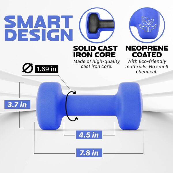 Yes4All Neoprene Coated Dumbbell Hand Weight Sets of 2 - Mul...