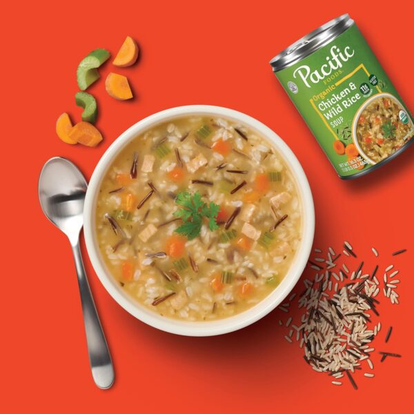 Pacific Foods Organic Chicken and Wild Rice Soup, 16.3 oz Ca...