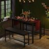 Tatub Dining Table Set for 4, 3-Piece Kitchen Table with 2 B...