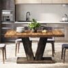 Tribesigns 47-Inch Dining Table for 4, Black Kitchen Dinner ...