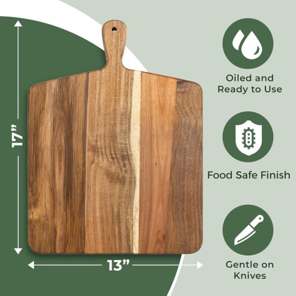 Acacia Wood Cutting Board and Chopping Board with Handle for...