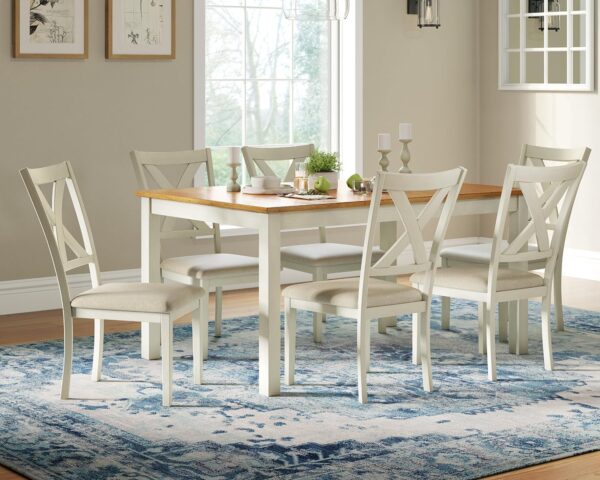 AMERLIFE 7-Piece Farmhouse Solid Wood Dining Table Set with ...