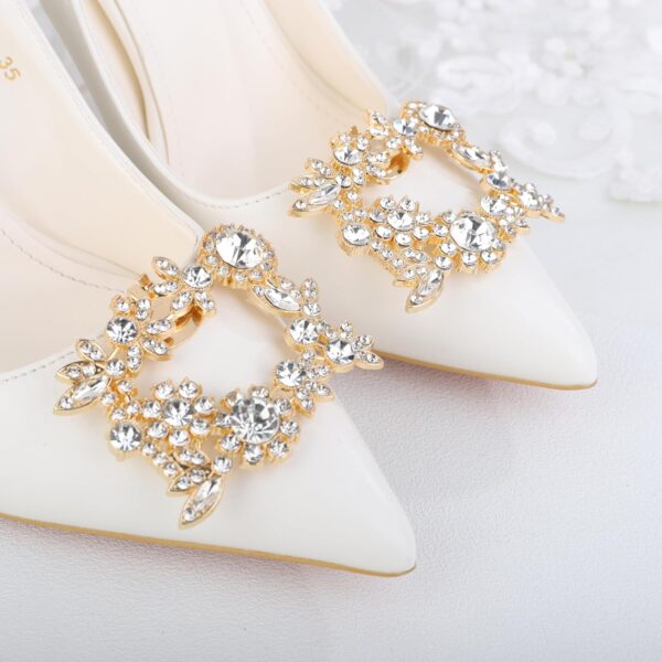 JWICOS 2Pcs Bride Shoe Charms - Rhinestone Women Shoe Jewelr...