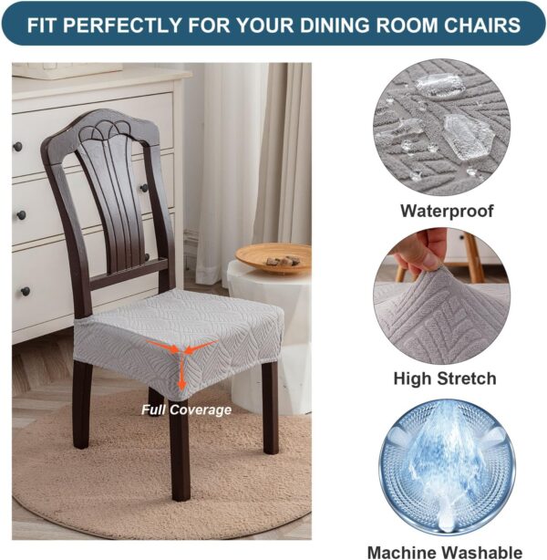 Waterproof Stretch Seat Covers,Dining Room Chair for 4 Set R...
