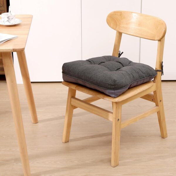RACE LEAF Indoor Chair Cushions 4 Pack, Tufted Memory Foam D...