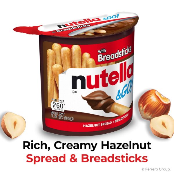 Nutella & GO! Bulk 24 Pack, Hazelnut and Cocoa Spread with B...
