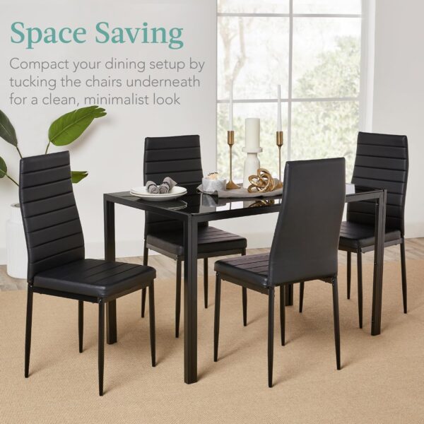 Best Choice Products 5-Piece Glass Dining Set, Modern Kitche...