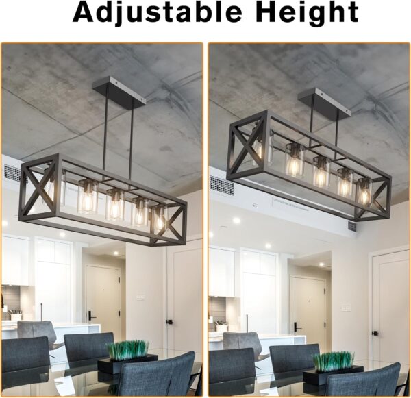 Espird Farmhouse Dining Room Light Fixture - 5 Light Matte B...