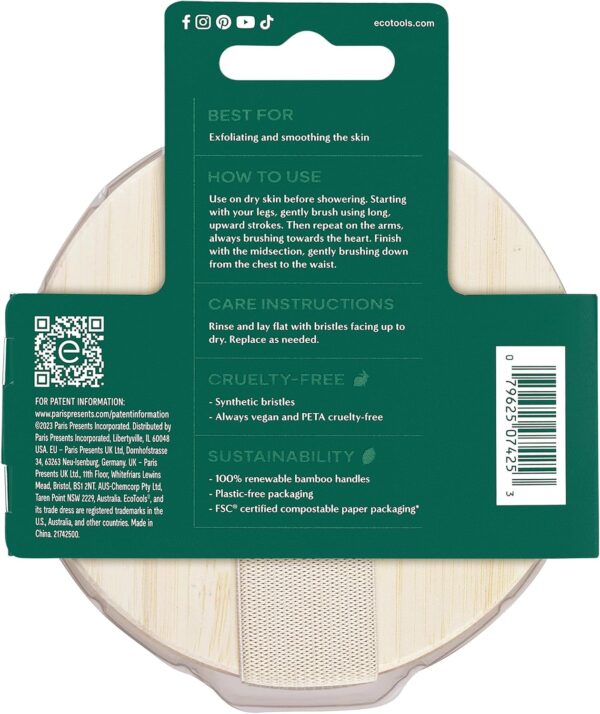 EcoTools Dry Body Brush, Cruelty-Free Bristles Exfoliate & S...