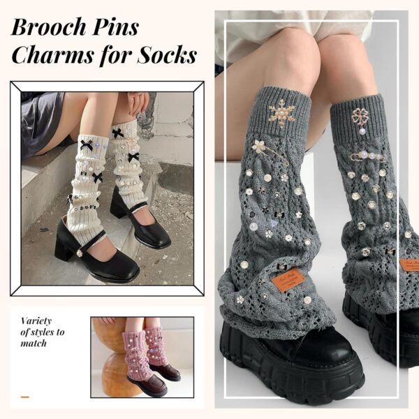 52pcs Brooch Pins Charms For Socks Bulk Fashion Decorative S...