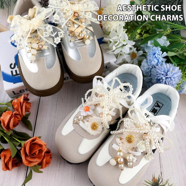 36Pcs Shoe Charms for Sneakers Bow Shoe Lace Charms Junk Soc...