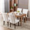 COLAMY Upholstered Parsons Dining Chairs Set of 4, Fabric Di...