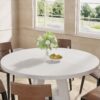 Tribesigns Round Dining Table Wood Kitchen Table for Dining ...