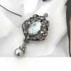 Victorian Vintage Beauty Lady Portrait Brooch Pins with Crys...