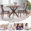 Tangkula Mid-Century Modern Round Dining Table Set for 2, Wo...