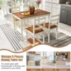 Tangkula Dining Table Set for 4, Solid Wood, Farmhouse Dinet...