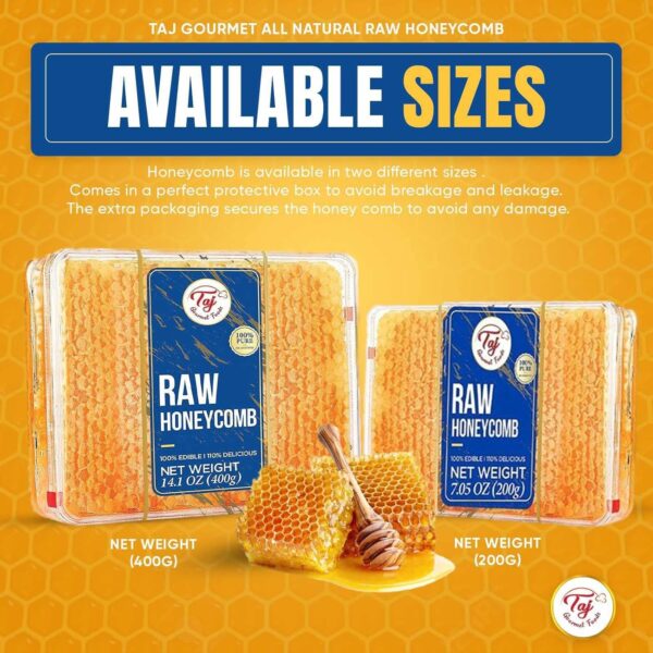 Taj Gourmet All Natural Raw Honeycomb 100% Honey Pure Turkis...