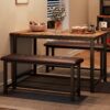 IDEALHOUSE Dining Table Set for 4, Kitchen Table with Uphols...