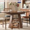 43.3in-59in Extendable Round Dining Table for 4-8,Modern Kit...