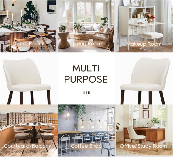 COLAMY Upholstered Dining Chairs Set of 4, Modern Fabric Din...