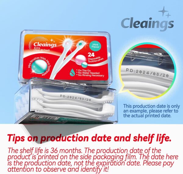 cleaings® Mini Brushes-Disposable Toothbrushes with Toothpas...