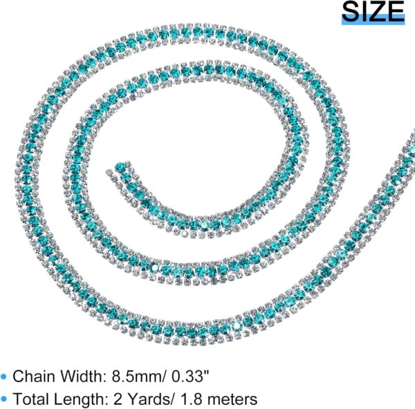 uxcell 2 Yards 3 Rows Rhinestone Chain, 8.5mm Bling Crystal ...