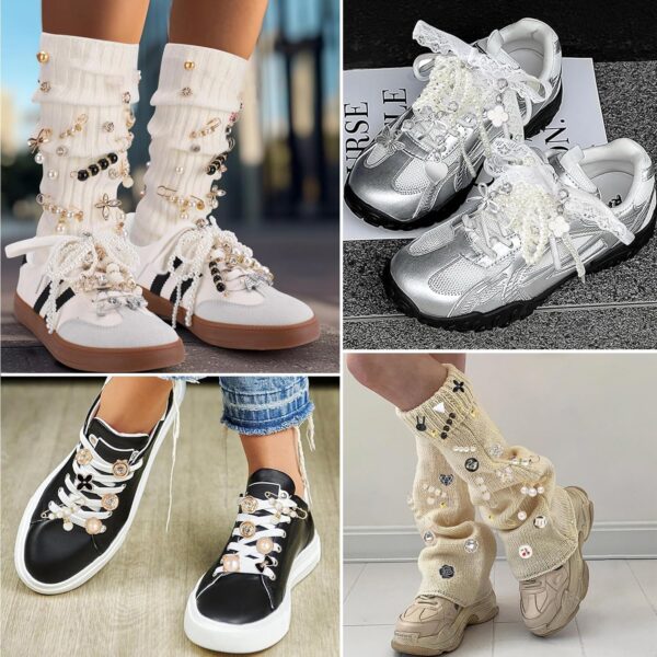72 Pcs Sneaker Charms, Shoelace Charms For Sneakers, Pearl R...