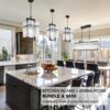 IKK Black Crystal Pendant Light for Kitchen Island, Luxury W...
