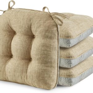 puredown® Chair Cushions for Dining Chairs, Tufted Memory Fo...
