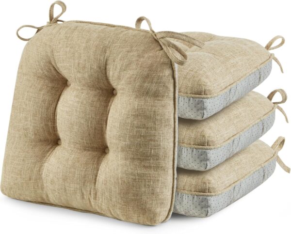 puredown® Chair Cushions for Dining Chairs, Tufted Memory Fo...