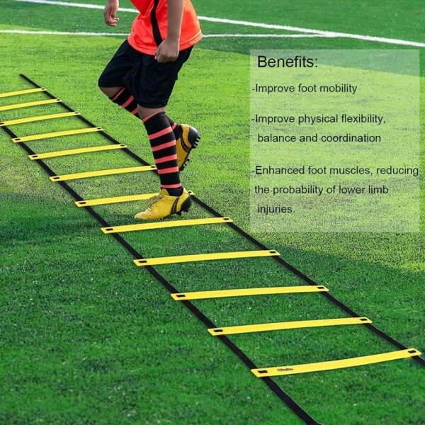 Ohuhu Agility Ladder Speed Training Set 12 Rung 20ft Exercis...