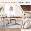 Tribesigns Farmhouse Dining Table for 6 People, 70.8-Inch Re...
