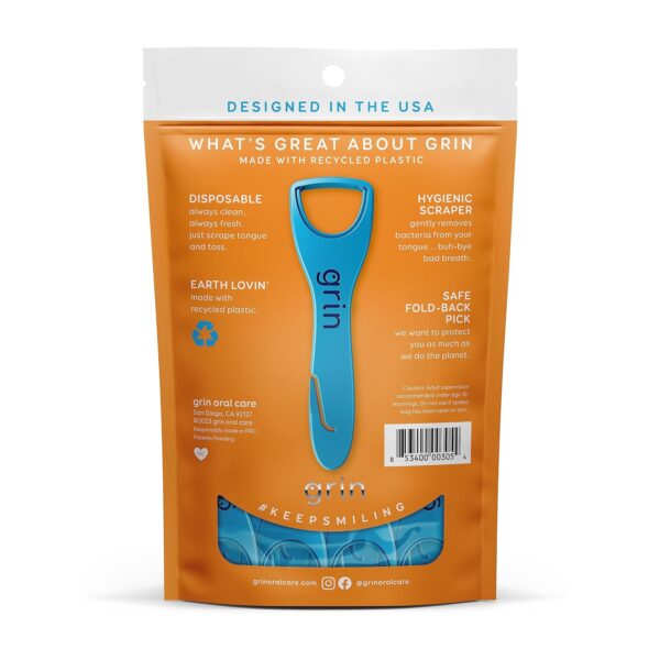 GRIN Tongue Cleaner, 32 Count, Disposable Tongue Cleaner, Hy...