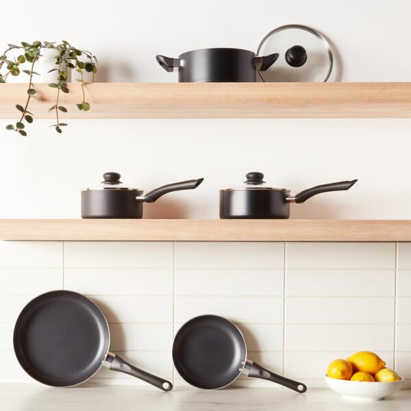 Amazon Basics Non Stick Kitchen Cookware 8-Piece Set, Non-In...