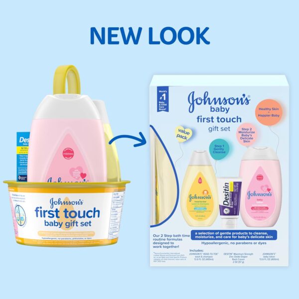 Johnson's First Touch Baby Gift Set, Baby Bath, Skin & Hair ...