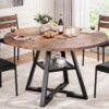 Round Dining Table for 4,Kitchen Dining Room Circle Dinner P...