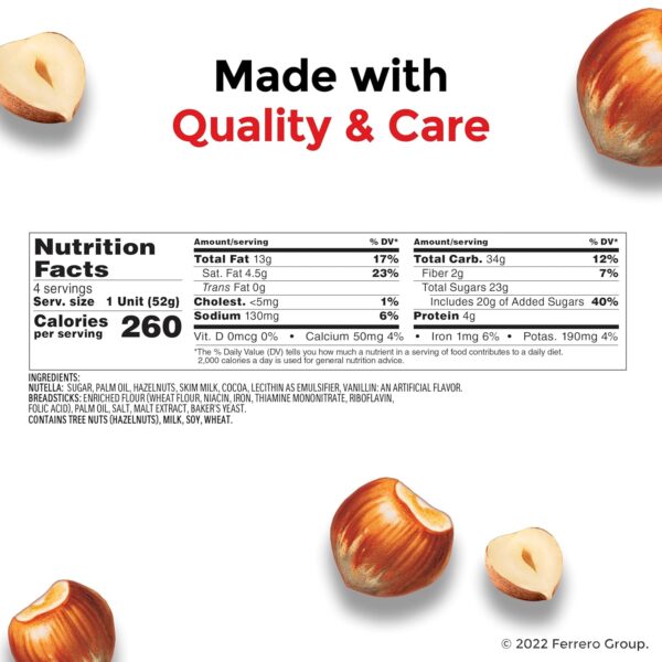 Nutella & GO! Bulk 24 Pack, Hazelnut and Cocoa Spread with B...