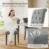 Upholstered Dining Chairs Set of 4, Button Tufted Parsons Di...