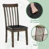 AMERLIFE Solid Wood 5-Piece Foldable Dining Set, Mid Century...