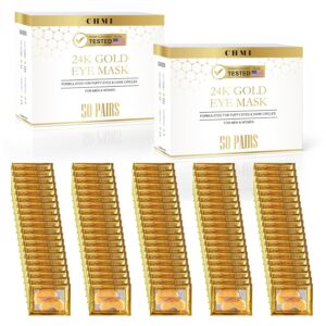CHMI Under Eye Patches (100 Pairs) - 24K Gold Eye Patches fo...